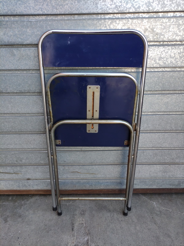 silla plegable inox formica azul 45-83x42x42 3u